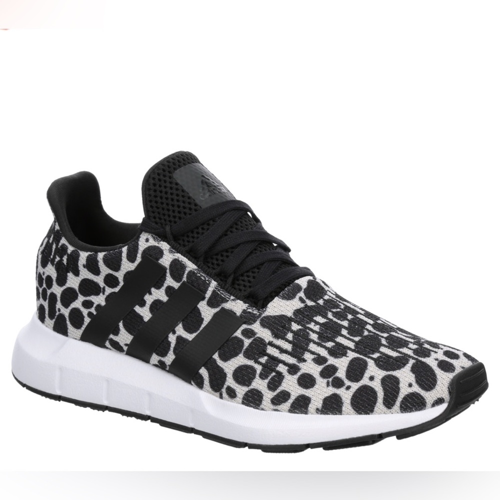adidas Women's Black and White Leopard Print Sneakers